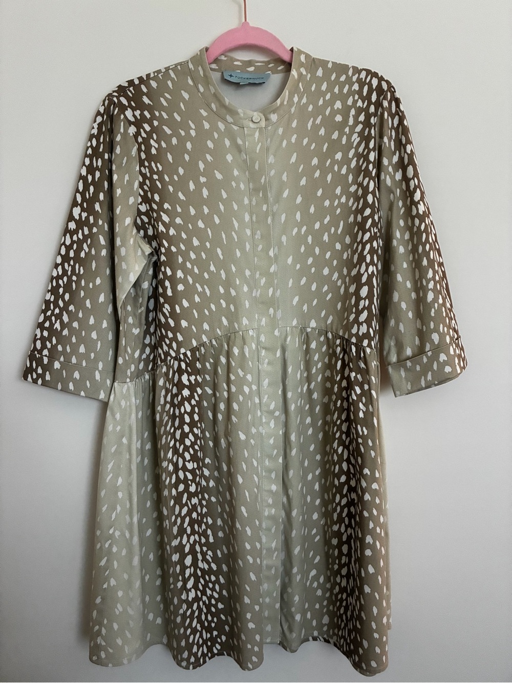 Tuckernuck Antelope Print Cotton Shirt Dress size medium